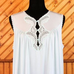 Vintage Van Raalte Nylon Nightgown Large Sleepwear Maxi Sleeveless Summer SW29